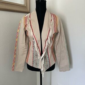 Alma Soul Peru Handcrafted Imported Embroidered Boho Jacket